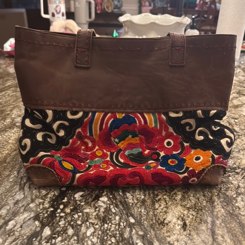 Natural Life Colorful Embroidered/Cord/Leather Women's Bag